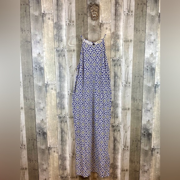 Boden Dresses & Skirts - NWOT Boden Racer Neck Halter Maxi Dress in Blue Green Floral Tile Size 4 Regular